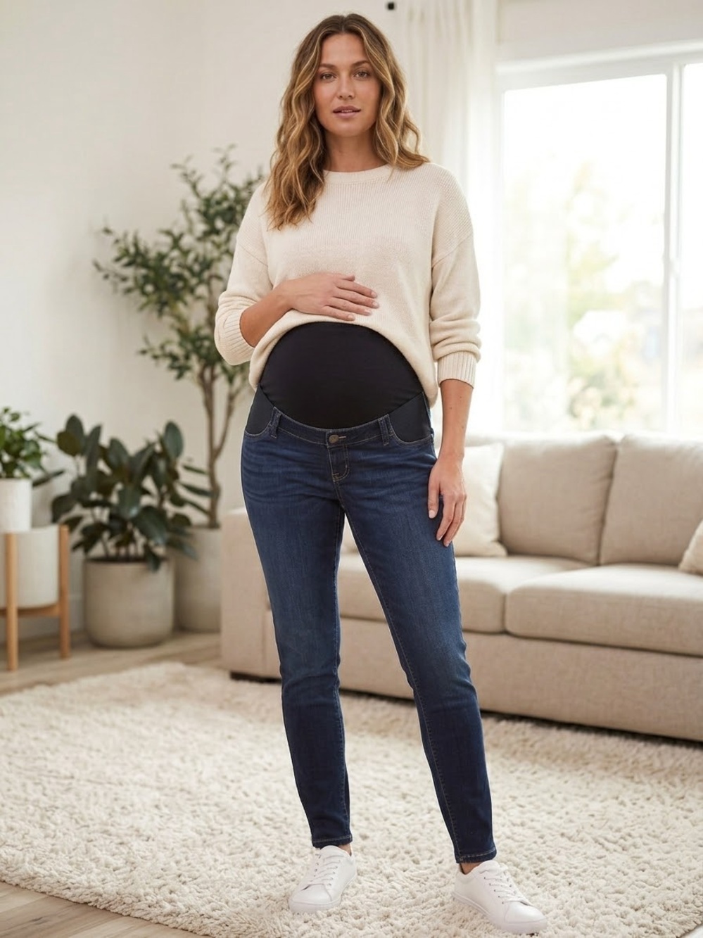 Maternity Indigo Skinny Jeans with Overband